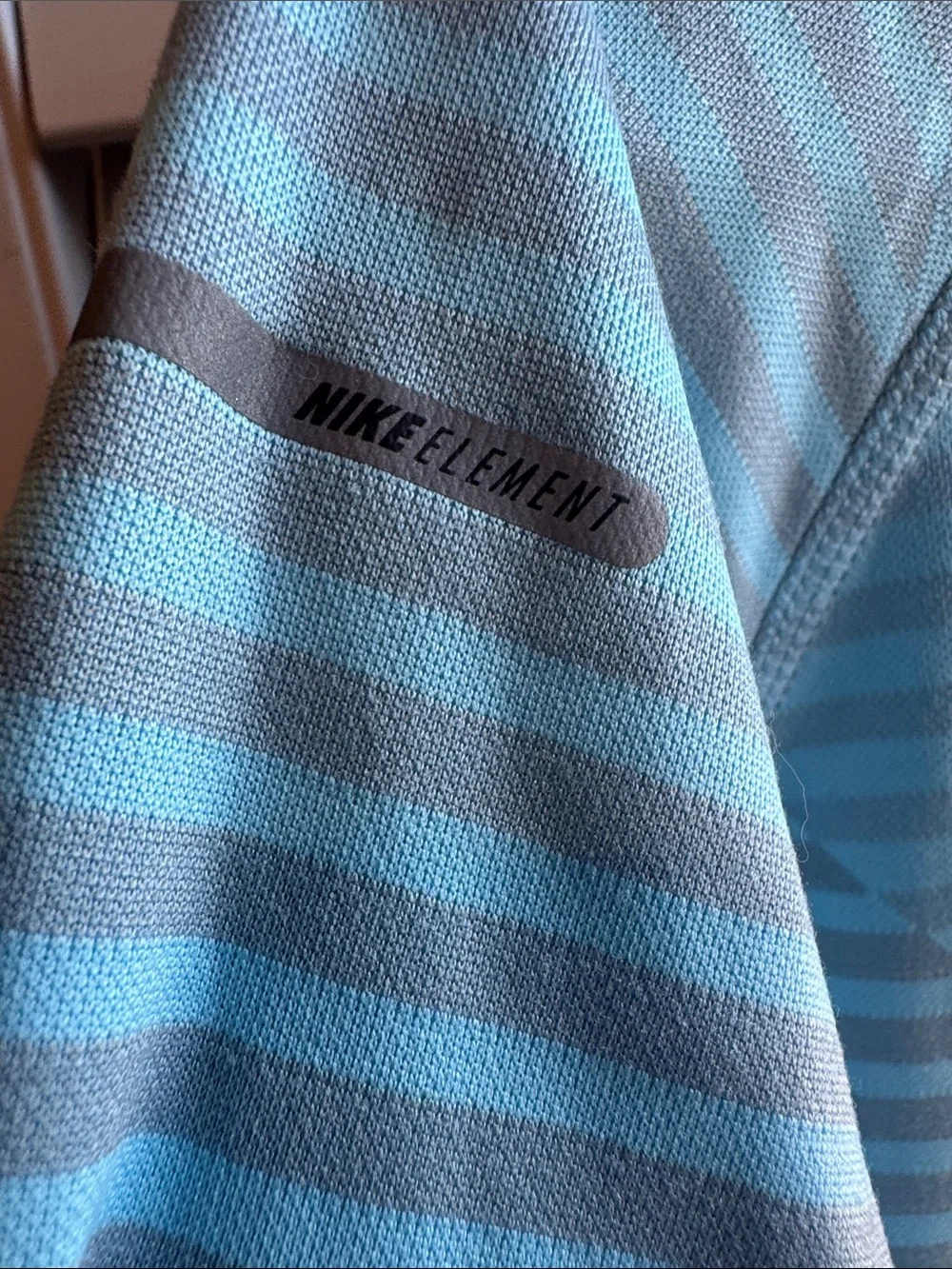 Nike Men’s Light Blue Striped Dri-FIT Half-Zip Pullover